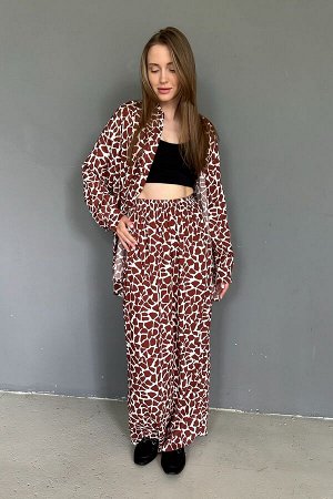 Костюм женский  SET065/11/Белый, коричневый