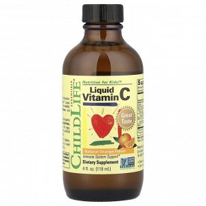 ChildLife Essentials, жидкая добавка с витамином C, натуральный апельсин
