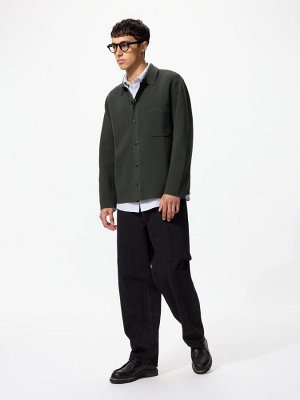 UNIQLO – мужской кардиган Milano Rib с воротником - 57 OLIVE