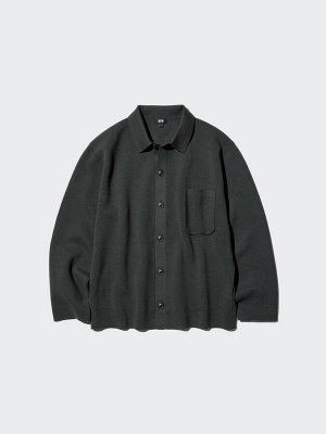 UNIQLO – мужской кардиган Milano Rib с воротником - 57 OLIVE