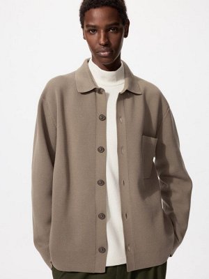 UNIQLO – мужской кардиган Milano Rib с воротником - 32 BEIGE