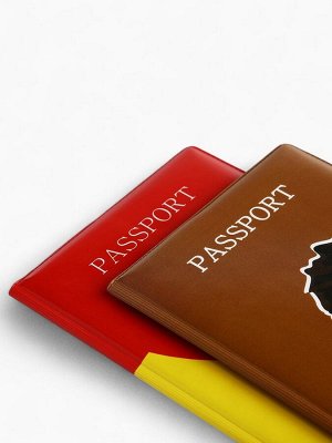 Подарочный набор: 2 обложки для паспорта, цвет коричневый/жёлтый