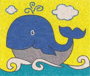 Набор для творчества. Песочная фреска "Синий кит" (рамка из картона)