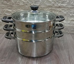 Мантоварка 24см КТ-243АТ 3 секции индукц. дно