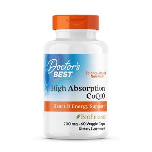 Doctor’s Best High Absorption CoQ10 с BioPerine, 200мг, 60 вегетарианских капсул