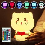 Силиконовый ночник &quot;Котик с книжной&quot;