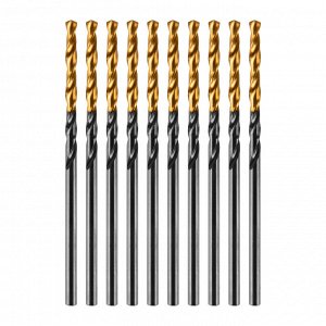 Сверло по металлу, 2 мм, HSS-Tin, Golden Tip, 10 шт. Denzel