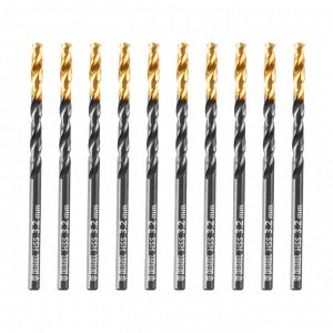 Сверло по металлу, 3,2 мм, HSS-Tin, Golden Tip, 10 шт. Denzel