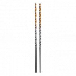 Сверло спиральное по металлу 2,5 х 95 мм Р6М5, Golden Tip, удлиненное, 2шт. Denzel