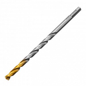 Сверло спиральное по металлу 6,5 х 148 мм, Р6М5, Golden Tip, удлиненное Denzel