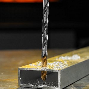 Сверло спиральное по металлу 8 х 165 мм, Р6М5, Golden Tip, удлиненное Denzel