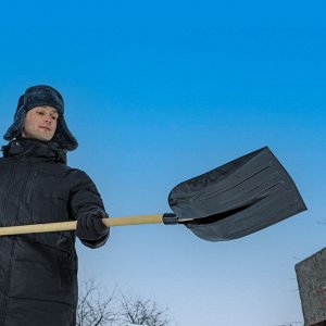 Лопата для уборки снега стальная эмалированная, 330 х 365 мм, без черенка, Сибртех