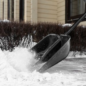Лопата для уборки снега пластиковая Profi, 550 х 415 х 1405 мм, алюминиевый черенок, Palisad