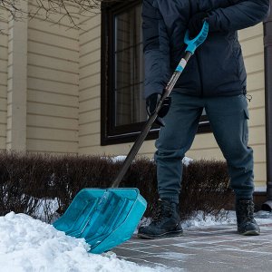 Лопата для уборки снега поликарбонат, 460х400х1400 мм, алюминиевый черенок, LUXE Palisad