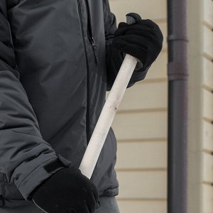 Лопата для уборки снега пластиковая, 380х350х1370 мм, деревянный черенок