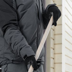 Лопата для уборки снега, полипропилен, 405х410х1470 мм, деревянный черенок