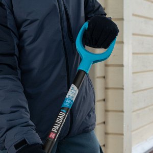 Лопата для уборки снега, поликарбонат, 475х400х1385мм, алюминиевый черенок, ПВХ оплетка, LUXE Palisad