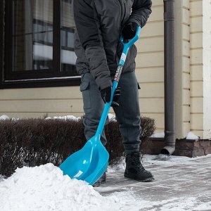 Лопата для уборки снега, полипропилен, 330х490х1265 мм, цельнолитая конструкция, LUXE Palisad