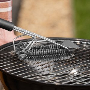 Щетка для чистки гриля 46,5 см, 2 в 1 (щетка, скребок) Camping Palisad