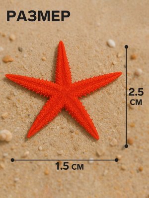 Набор натуральных морских звезд, 1,5 - 2,5 см, 20 шт, красные - белые