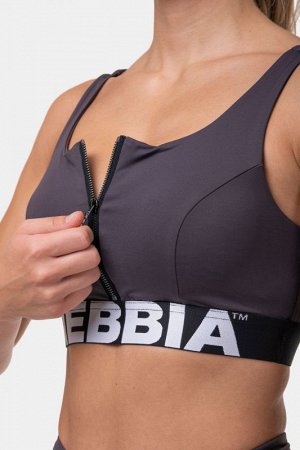 Бра NEBBIA Smart Zip Front Sports Bra (Цвет серо-бордовый)(578)