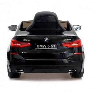 Электромобиль BMW 6 Series GT, цвет черный, EVA колеса, кожаное сидение