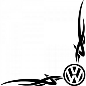 Наклейка Volkswagen на бок. стекло X2шт