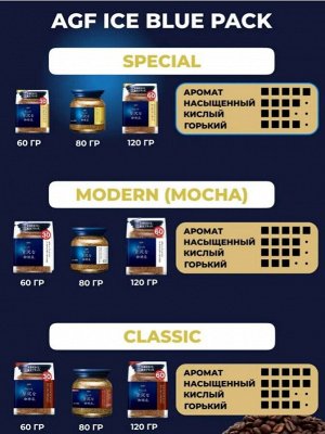 Японский растворимый кофе MAXIM AGF A Little Luxury Coffee Classic Blend "Роскошная кофейня" мягкий (коричневый), стекло 80 г, Япония