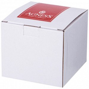 Керамический горшочек для запекания с крышкой AGNESS FAMILY FARM, 600 мл, с изображением гусей — для идеальных домашних блюд и стильной сервировки, 1 шт.