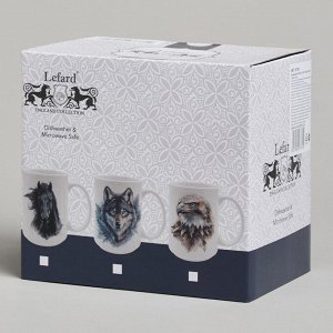 Подарочная фарфоровая кружка Lefard Animal World "Волк", 500 мл — большая стильная кружка для чая и кофе, 1 шт.