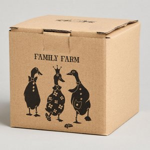 Керамический горшочек для запекания с крышкой AGNESS FAMILY FARM, 600 мл, с изображением гусей — для идеальных домашних блюд и стильной сервировки, 1 шт.
