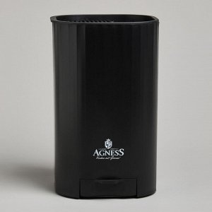 Многофункциональная подставка для ножей AGNESS с двухсторонним точильным камнем (800/2000 грит), 13,6×14,6×23 см, 1 шт.