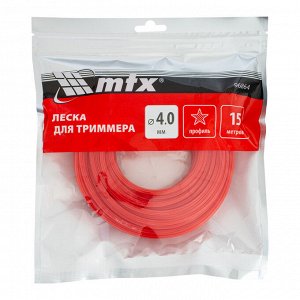 Леска для триммера звезда 4,0 мм х 15 м MTX