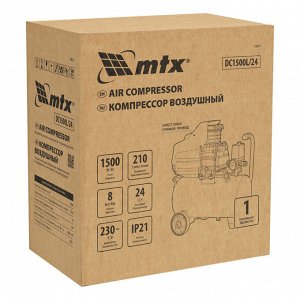 Компрессор воздушный DC1500L/24, 1,5 кВт, 24 л, 210 л/мин MTX