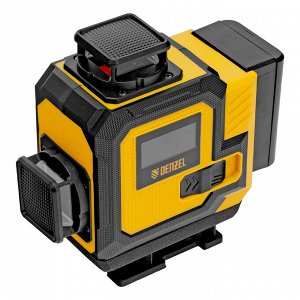 Лазерный уровень мультипризменный DLV 360-4T, 30 м, зеленый луч, Li-Ion 2,4 Aч, штатив// Denzel