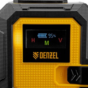 Лазерный уровень мультипризменный DLV 360-4T, 30 м, зеленый луч, Li-Ion 2,4 Aч, штатив// Denzel