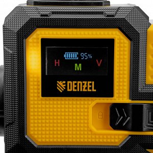Лазерный уровень мультипризменный DLV-360-4C, 30 м, зеленый луч, Li-Ion 2,4 Aч, кейс// Denzel