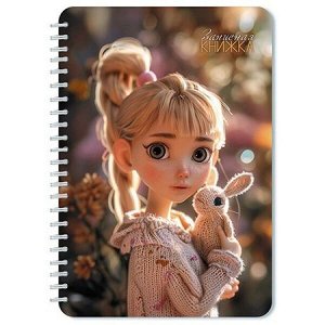 Записная книжка на спирали А5 40л "Девочка с игрушкой" С0859-78 АппликА
