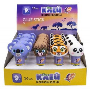 Клей-карандаш  9 гр "ZOO" с фигурной крышкой 34C 2258-08 Луч