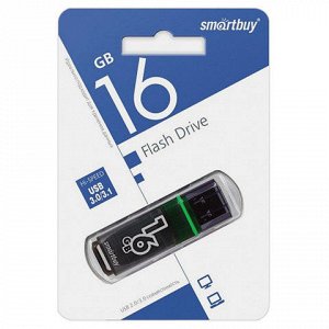 Флэш-диск 16 GB SMARTBUY Glossy USB 3.0, тёмно-серый, SB16GBGS-DG