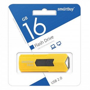 Флэш-диск 16 GB SMARTBUY Stream USB 2.0, желтый, SB16GBST-Y