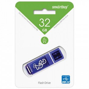 Флэш-диск 32 GB SMARTBUY Glossy USB 3.0, тёмно-синий, SB32GBGS-DB