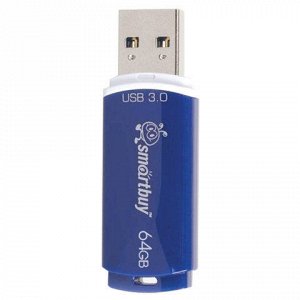 Флэш-диск 64 GB SMARTBUY Crown USB 3.0, синий, SB64GBCRW-Bl