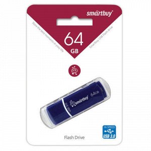 Флэш-диск 64 GB SMARTBUY Crown USB 3.0, синий, SB64GBCRW-Bl