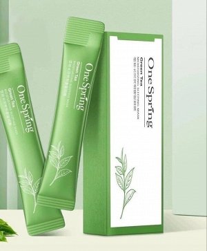 One Spring. Гель-маска ночная для лица с зеленым чаем, Green Tea Moisturizing Sleeping Mask 4мл*20шт
