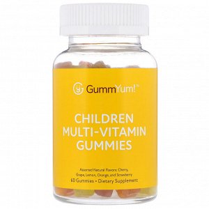 GummYum!, Жевательные мультивитамины для детей, с разными натуральными ароматизаторами, 60 жевательных таблеток