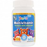 YumV&#039;s, Мультивитамины и минералы, вкусный фруктовый вкус, 60 мармеладные медвежата