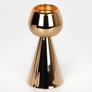 Подсвечник металлический на 1 свечу «Гиацинт», цвет золото, 8x8x19 см