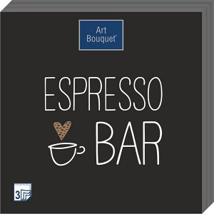 Салфетки бумажные АртБукет Espresso bar 3 слоя 33x33см 20 салфеток
