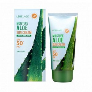 LEBELAGE. Солнцезащитный крем, увлажняющий с экстрактом алоэ, MOISTURE ALOE SUN CREAM SPF50+, 70мл